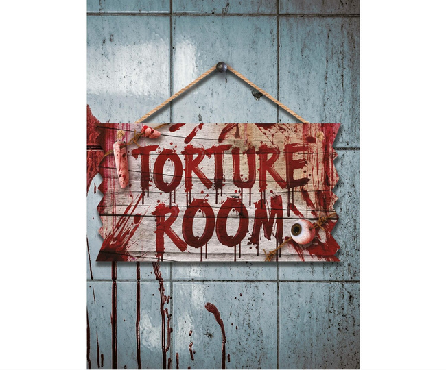 Tabliczka z drewna TORTURE ROOM