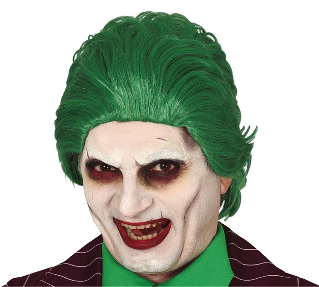 Peruka męska "Straszny Joker" zielona