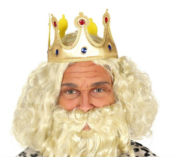 Korona króla materiałowa 12cm na rzep - złota M