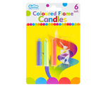 Świeczki urodzinowe "Kolorowe płomienie" 6 sztuk