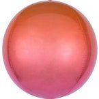 Balon foliowy ORBZ 15" Kula ombre - czerwono / pomarańczowa
