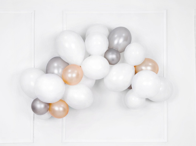 Balony Bel12 metalik srebrne SILVER SNOW 10 sztuk