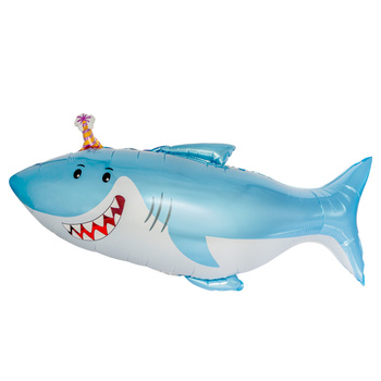 Balon foliowy 30" Rekin w czapeczce imprezowej