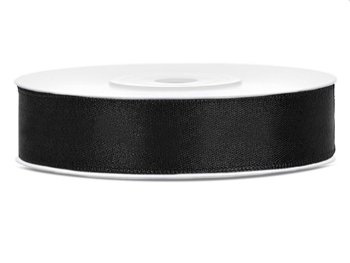 Tasiemka satynowa 1,2cm 25m czarna