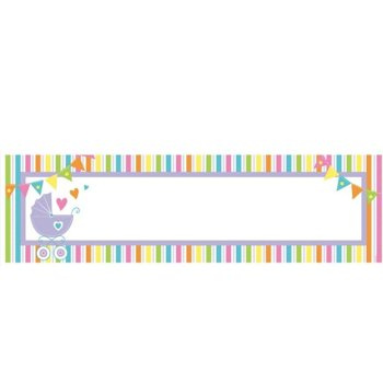 Welcome New Baby - Baner personalizowany 1,6m + 120 naklejek