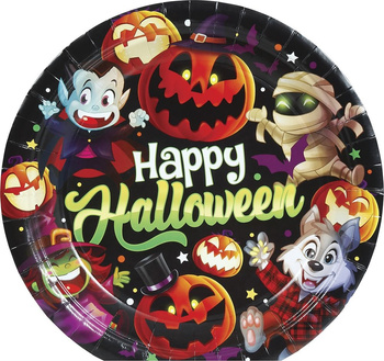 Monster - Talerze 23cm Happy Halloween 6 sztuk