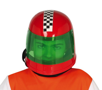 Kask rajdowca formuły 1 czerwony