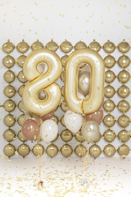 Balon foliowy 34" mat złoty numer 0