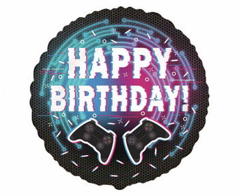 Balon foliowy 18" Happy Birthday Gamepad