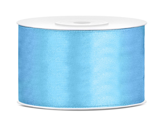 Tasiemka satynowa 3,8cm 25m niebieska błękitna