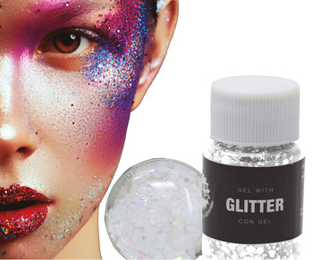 Brokat w żelu 20g - biały