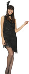 Kostium "Flapper Girl lata 20te" czarna sukienka + opaska