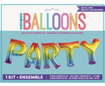 Balony foliowe 16" fraza "Party" tęczowa