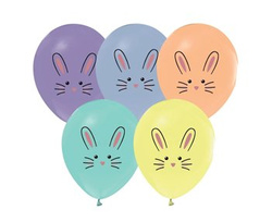  Balony nadruk 12" Króliczki mix 5 sztuk