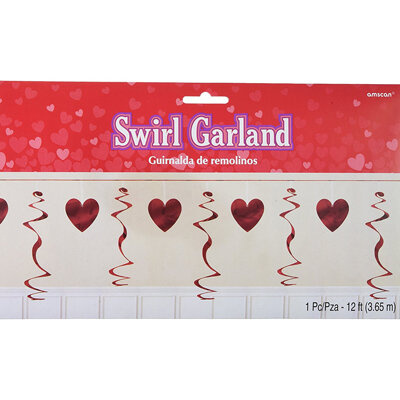 Serca - Girlanda metalizowana ze świderkami 365 cm