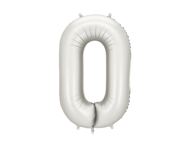 Balon foliowy 34" mat srebrny numer 0