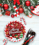 Świąteczne - Talerze 23cm Merry Christmas 6 sztuk