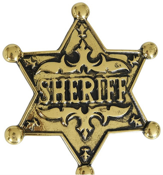 Akcesoria Szeryfa - złota gwiazda metalowa