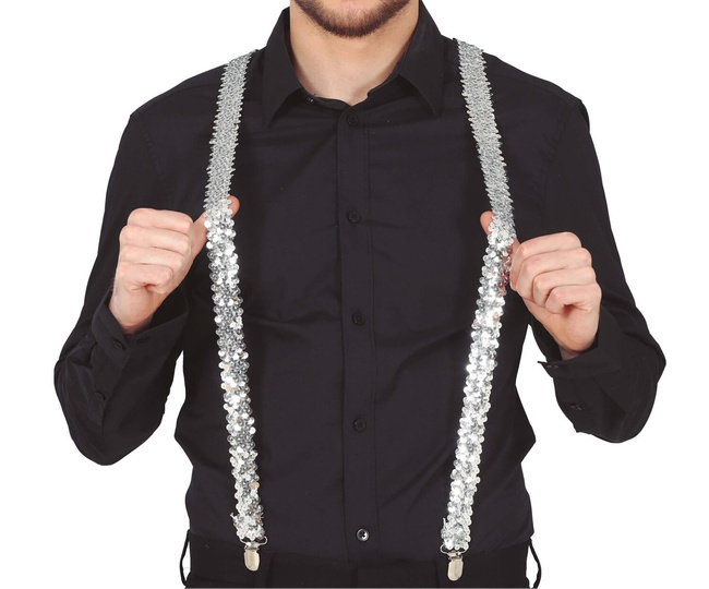 Szelki cekinowe - srebrne