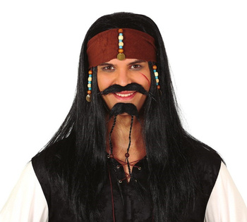 Peruka męska "Pirat Jack Sparow" z chustą