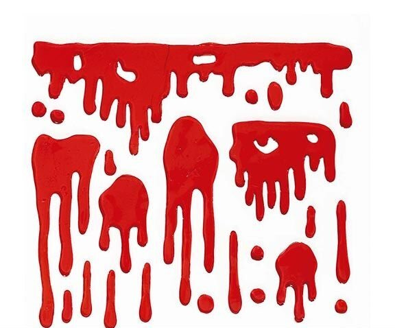 Krwawe ślady - ociekająca krew żelowa dekoracja