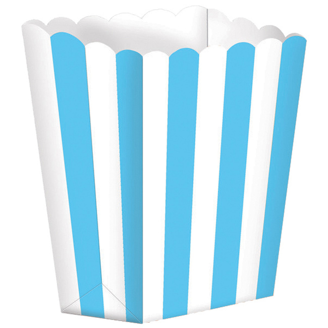 Pudełko na popcorn 13x6cm  błękitne 5 sztuk