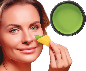 Farbka do twarzy 9g z gąbką - zielony jasny