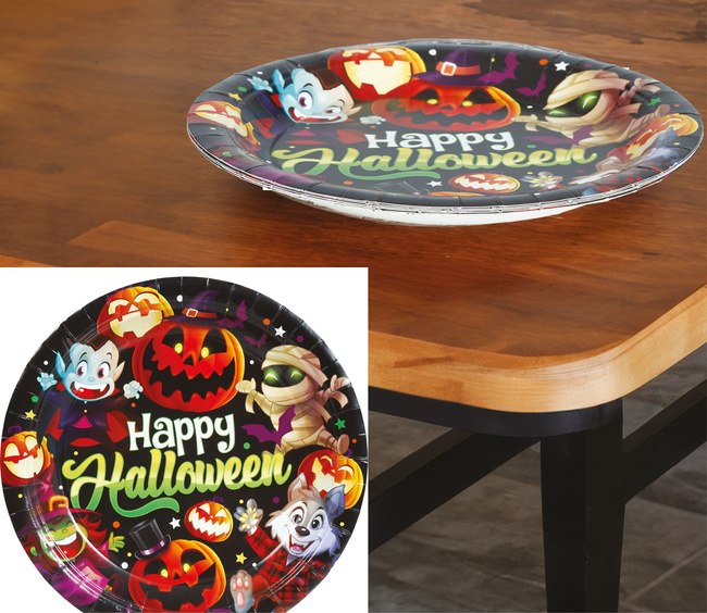 Monster - Talerze 23cm Happy Halloween 6 sztuk