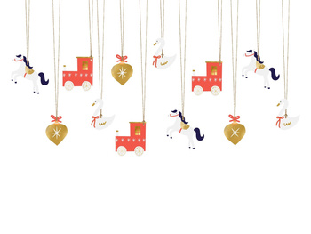 Świąteczne zawieszki na prezenty CIUCHCIA 12 sztuk