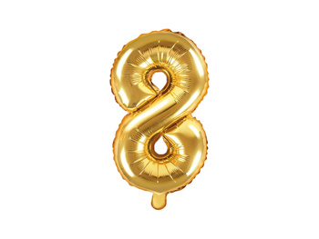 Balon foliowy 14" złota mini cyfra 8
