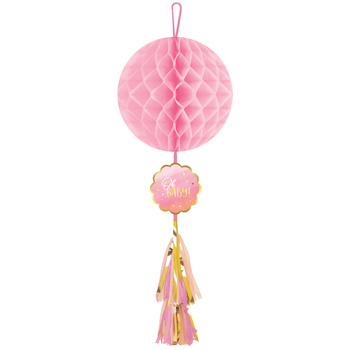 Baby Girl - Rozeta honeycomb z frędzlami