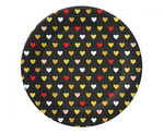 XOXO - Talerzyki 18cm serduszka czarne 6 sztuk