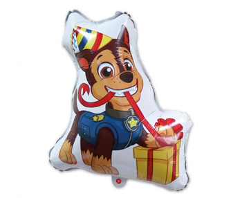 Balon foliowy 24" Paw Patrol - piesek Chase z prezentem