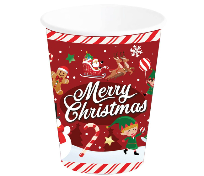 Świąteczne - Kubeczki 240ml Merry Christmas 6 sztuk