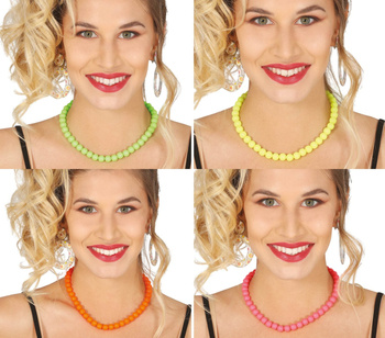 Biżuteria - naszyjnik korale neonowe 40cm