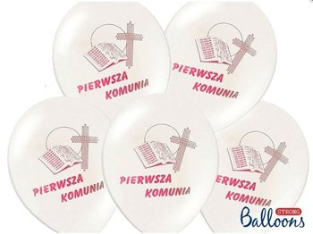 Balon 12" z nadrukiem Komunijnym - Komunia Święta różowe 1 sztuka