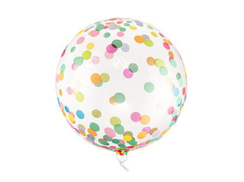 Balon foliowy 16" Kula nadruk konfetti kolorowe
