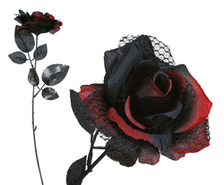 Sztuczna Róża - czarno-czerwona