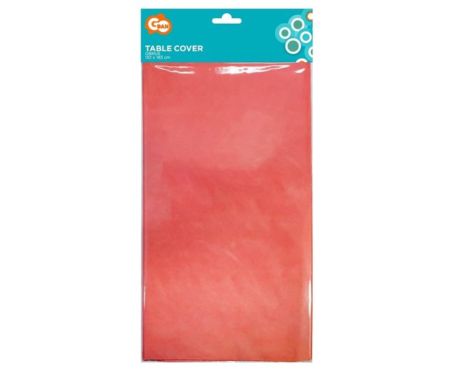 Koralowy jednokolorowy obrus papierowy 132 x 183 cm
