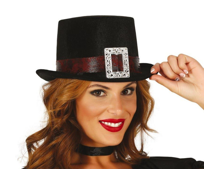 Cylinder czarny z klamrą