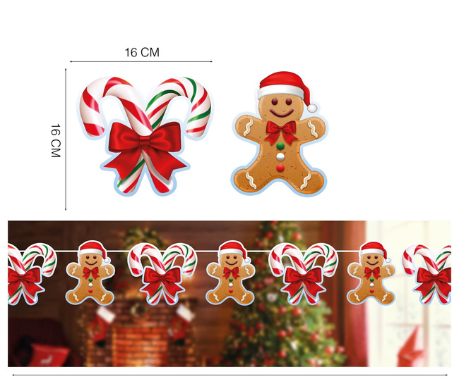 Piernik - Girlanda "Ciastek + Laska Cukrowa" 3m