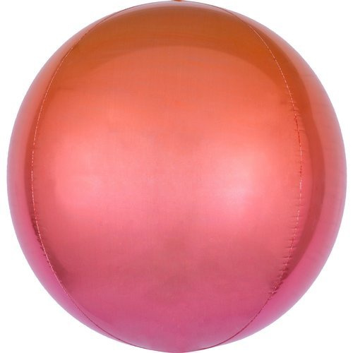 Balon foliowy ORBZ 15" Kula ombre - czerwono / pomarańczowa