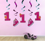 Roczek dziewczynki Trampek - Świderki urodzinowe różowe 5 sztuk