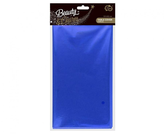 Jednokolorowy GRANATOWY - Obrus połyskujący 137x183cm