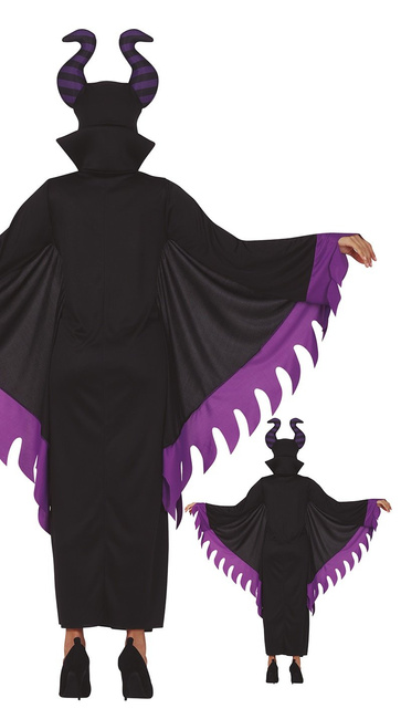 Kostium "Zła wróżka" suknia czarno - fioletowa