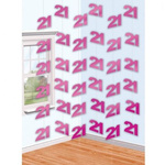 Dekoracja wisząca pionowa na 21 urodziny 6 sztuk