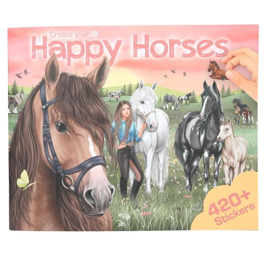 Koniki Happy Horses Zestaw kolorowanek z naklejkami