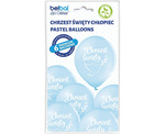 Balony 12" z nadrukiem "Chrzest św" niebieski 6 sztuk