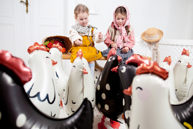 Balon foliowy 22" Chodzący zwierzak - Kogut czarny