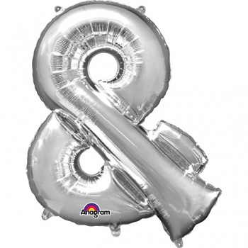 Balon foliowy 16" Srebrny symbol "&"